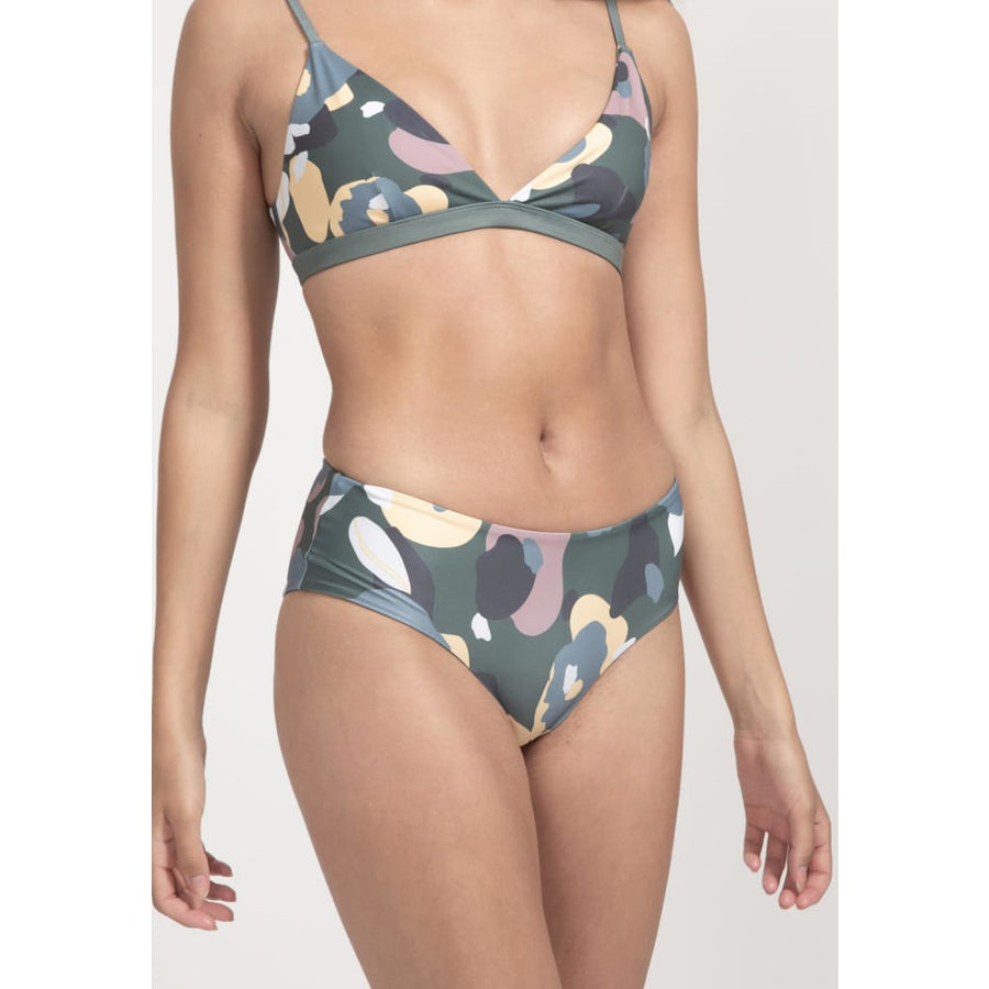 Amami Bikini Bottom Reversible in Green Wildflower/Daisy - 