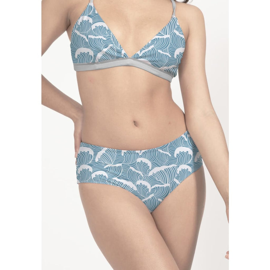 Amami Bikini Bottom Reversible in Ocean Waves / Light blue -