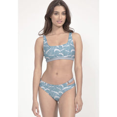 Caparica Bikini Top Reversible in Ocean Waves / Light Blue - boochen eco-conscious surfwear