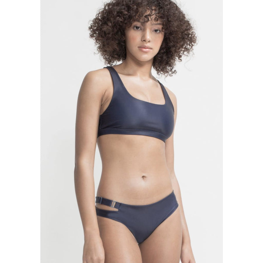 Caparica Bottom Reversible in Dark Blue / Solid Brown - boochen eco-conscious surfwear