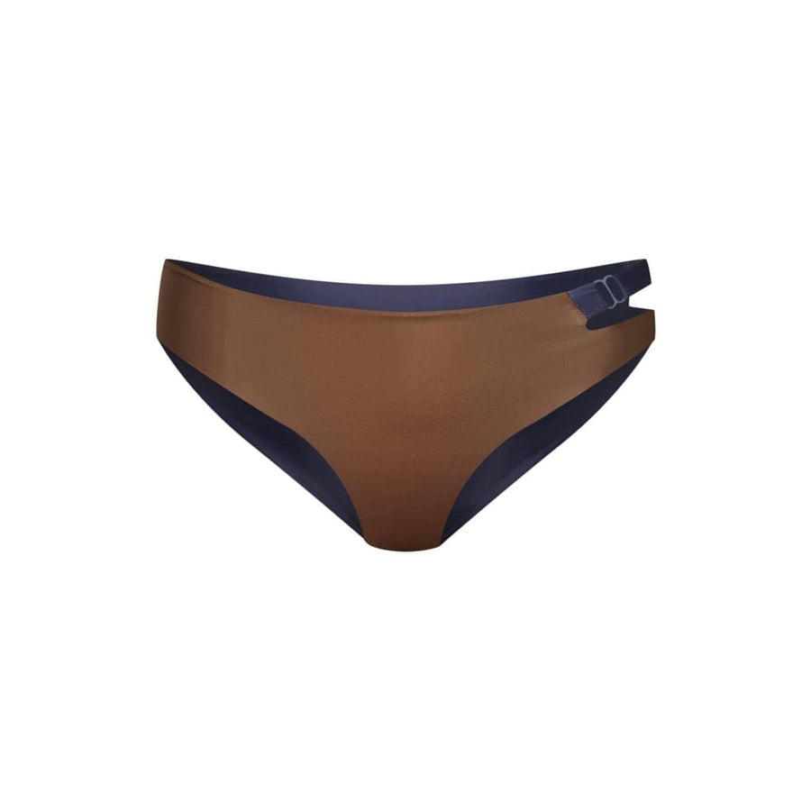 Caparica Bottom Reversible in Dark Blue / Solid Brown - boochen eco-conscious surfwear