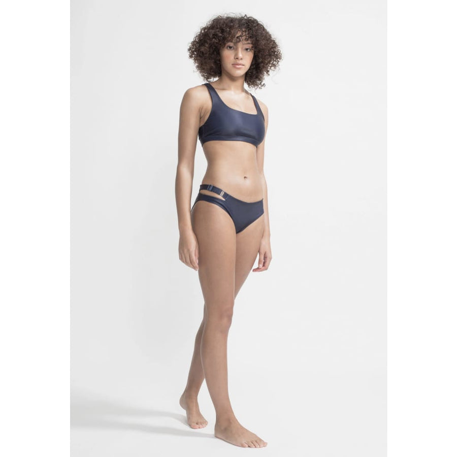 Caparica Bottom Reversible in Dark Blue / Solid Brown - boochen eco-conscious surfwear