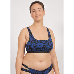 Caparica Top in Dark Moonflower / Noir - bikini top