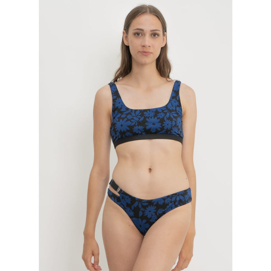 Caparica Top in Dark Moonflower / Noir - bikini top