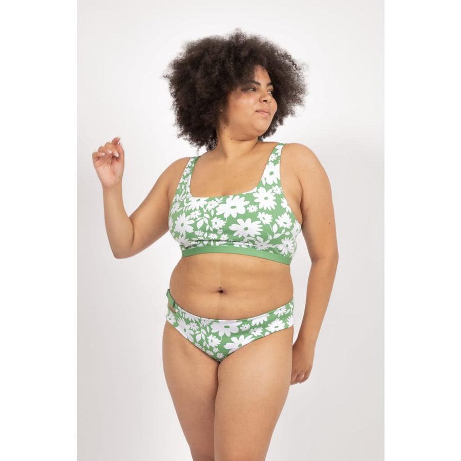 Caparica Top in Green Moonflower / Mint - bikini top