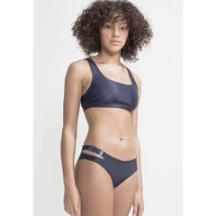 Caparica Top Reversible in Dark Blue / Solid Brown - boochen eco-conscious surfwear