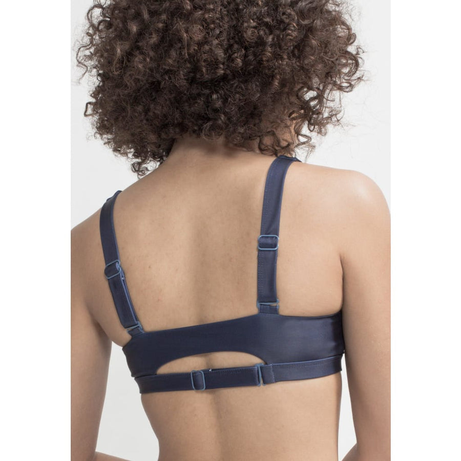 Caparica Top Reversible in Dark Blue / Solid Brown - boochen eco-conscious surfwear