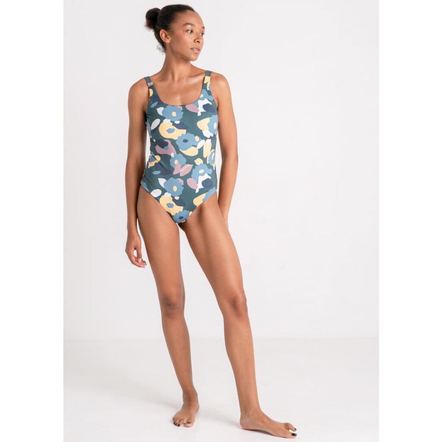 Langeoog Swimsuit Reversible in Green Wildflower - swimsuit