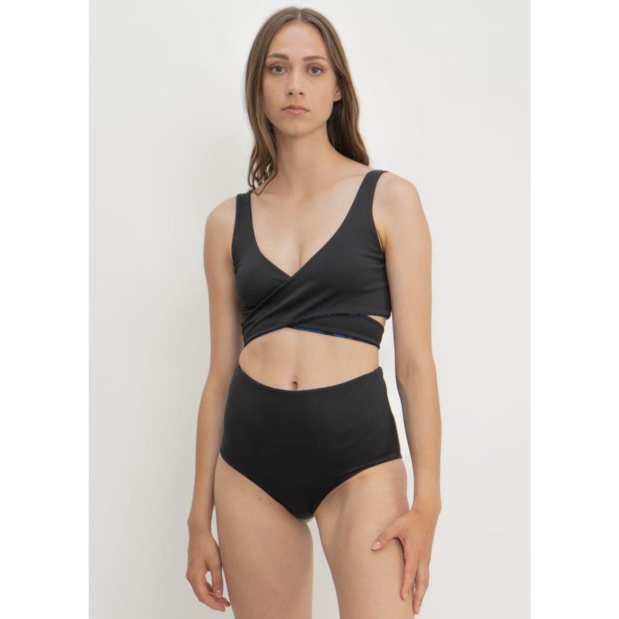 Noja Bottom in Dark Moonflower / Noir - bikini bottom