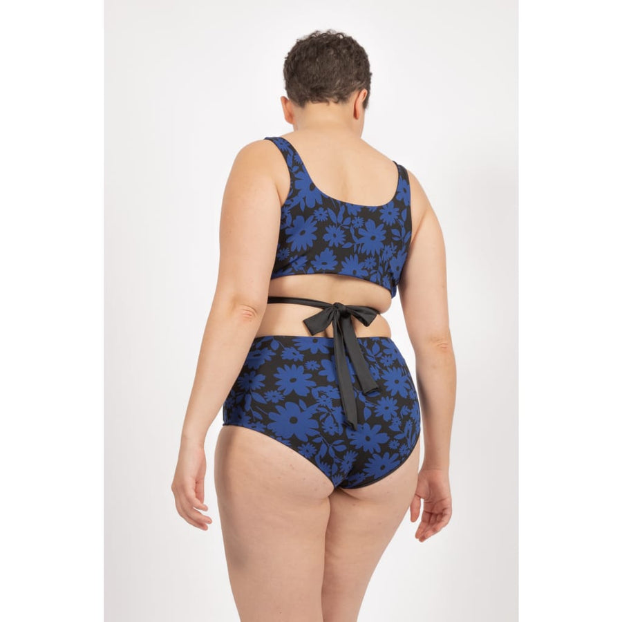 Noja Bottom in Dark Moonflower / Noir - bikini bottom