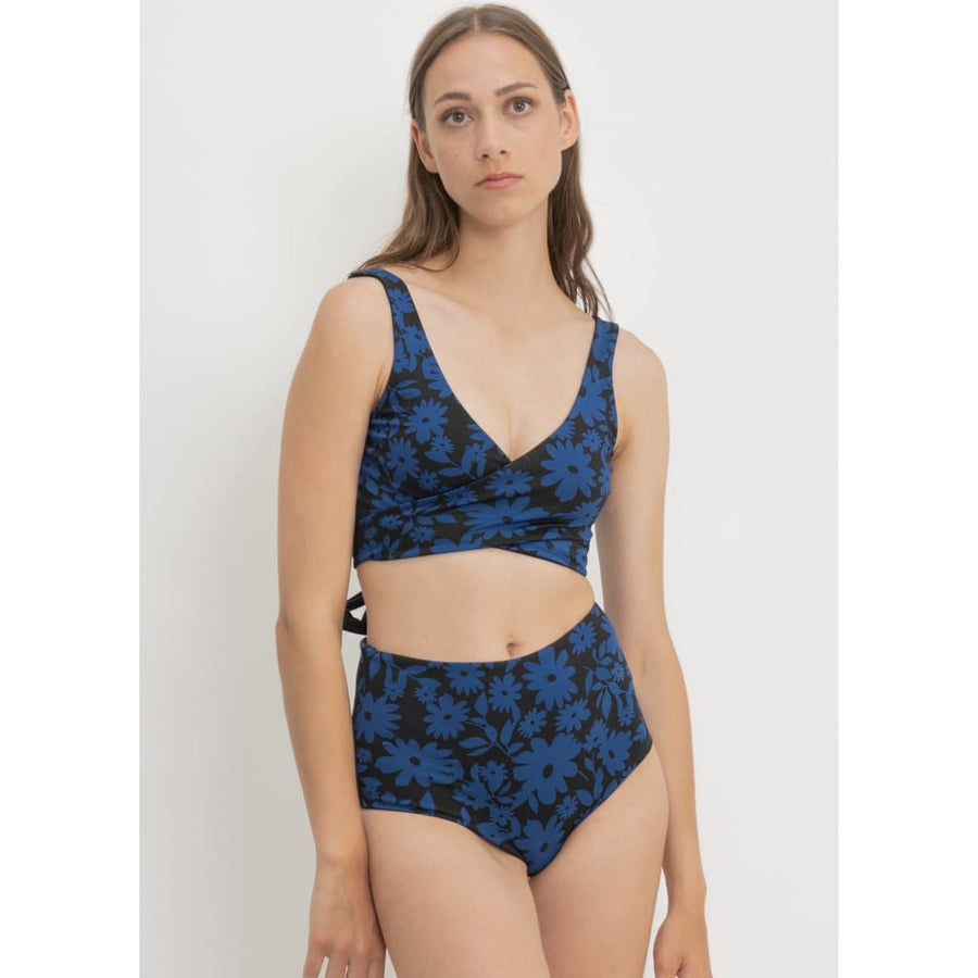 Noja Bottom in Dark Moonflower / Noir - bikini bottom