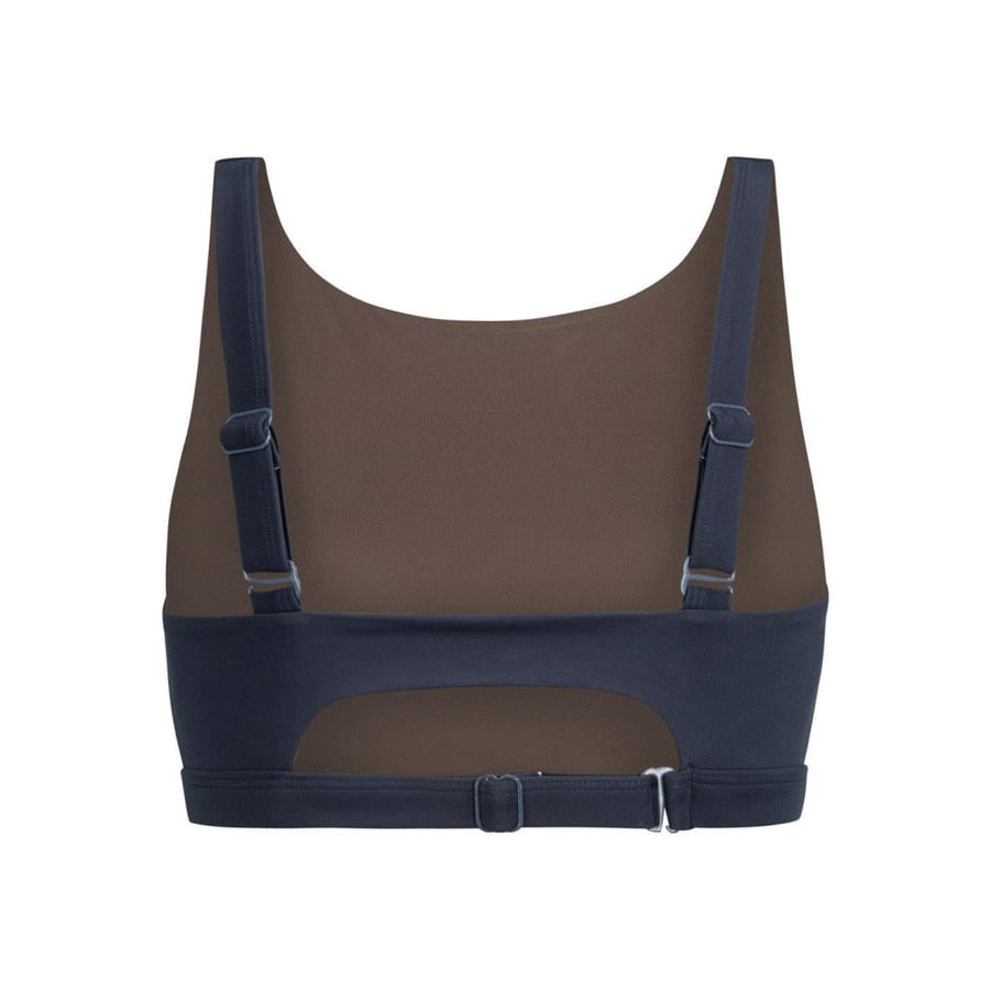 Sports bra Meco in Midnight blue / Mocha - boochen eco-conscious surfwear