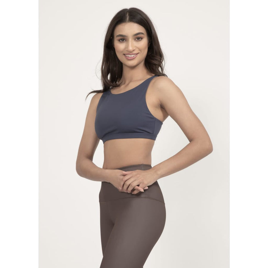 Sports bra Meco in Midnight blue / Mocha - boochen eco-conscious surfwear