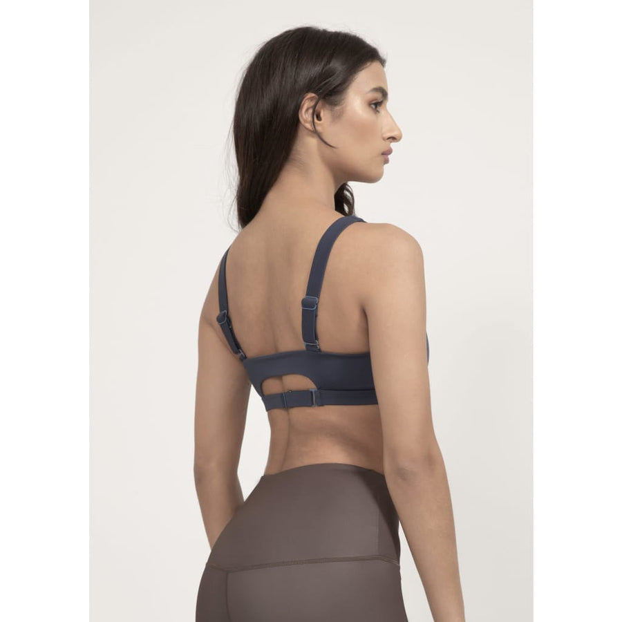 Sports bra Meco in Midnight blue / Mocha - boochen eco-conscious surfwear