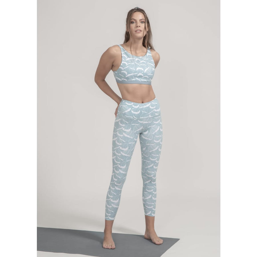 Sports bra Meco in Ocean Waves Print - boochen eco-conscious surfwear