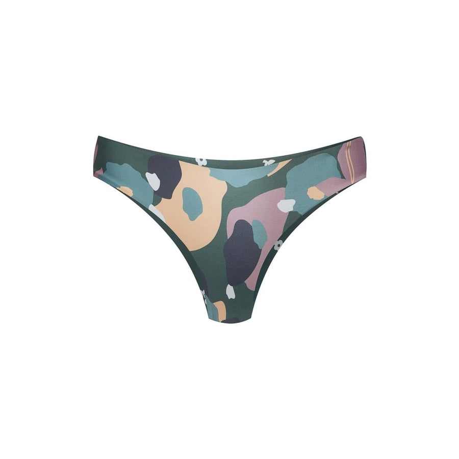 boochen sustainable surf bikini Bottom Arpoador style in green flower print