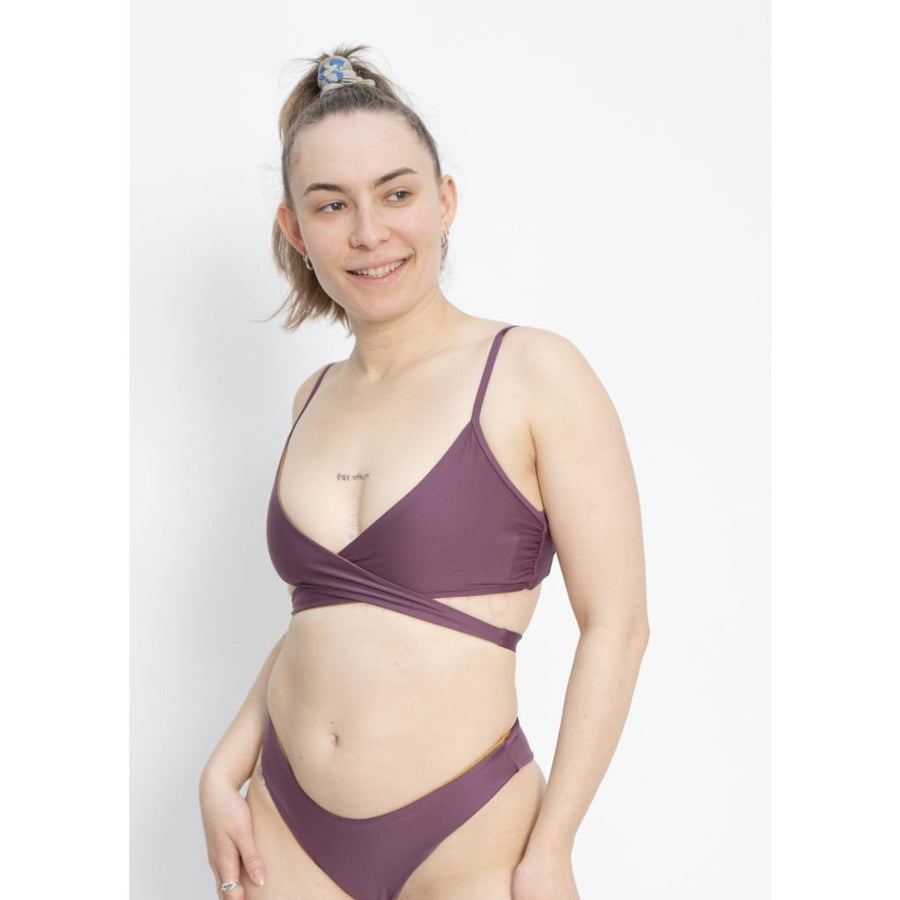 Arpoador Bikini Top Reversible in Lavender / Honey Mustard -