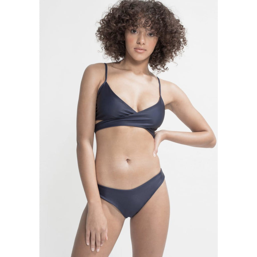 Arpoador Bottom Reversible in Dark Blue / Solid Brown - boochen eco-conscious surfwear