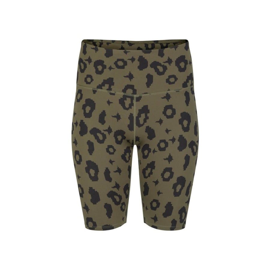 boochen eco-friendly bike shorts in green leopard, sustainable fashion, sustainable leggings, shorts, nachhaltige shorts im grün Leopard