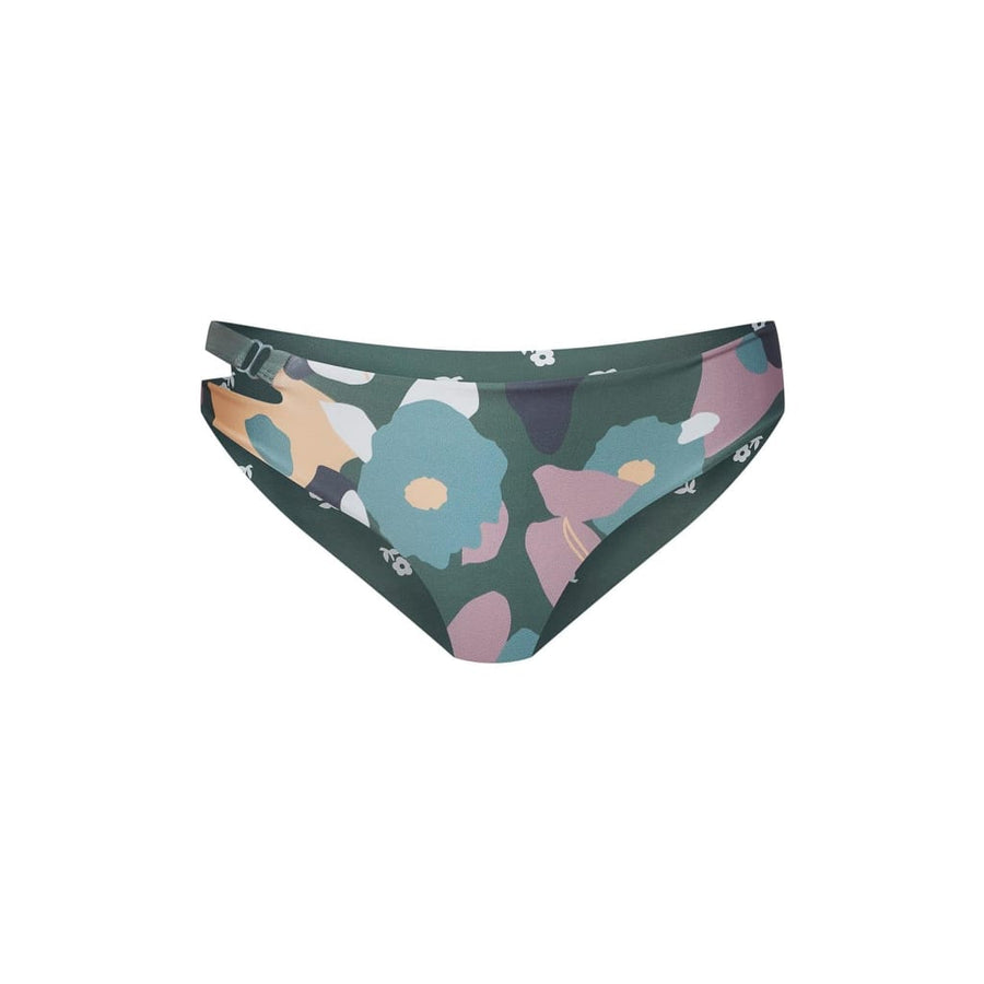 boochen sustainable surf bikini Bottom Caparica style in green flower print