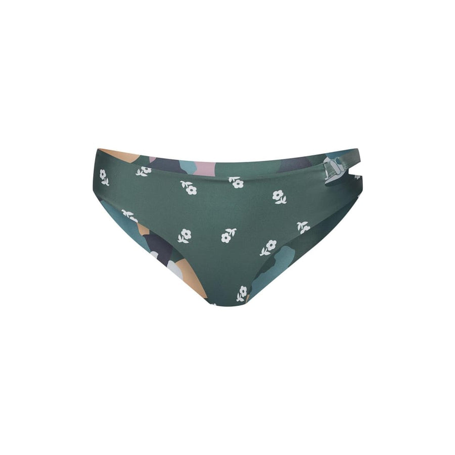 boochen sustainable surf bikini Bottom Caparica style in green flower print