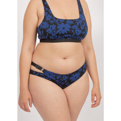 Caparica Bottom in Dark Moonflower / Noir - bikini bottom