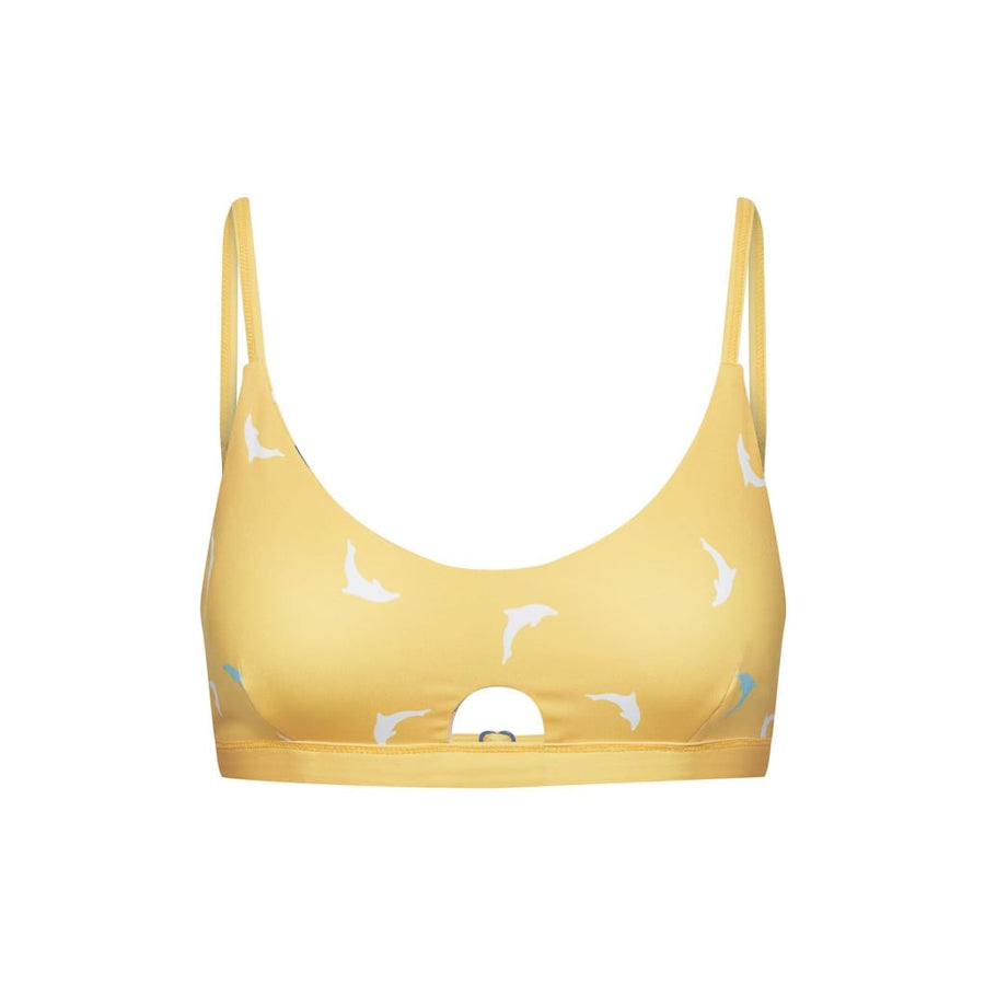 Diani Bikini Top Reversible in Painting Print / Little Dolphin - boochen eco-conscious surfwear