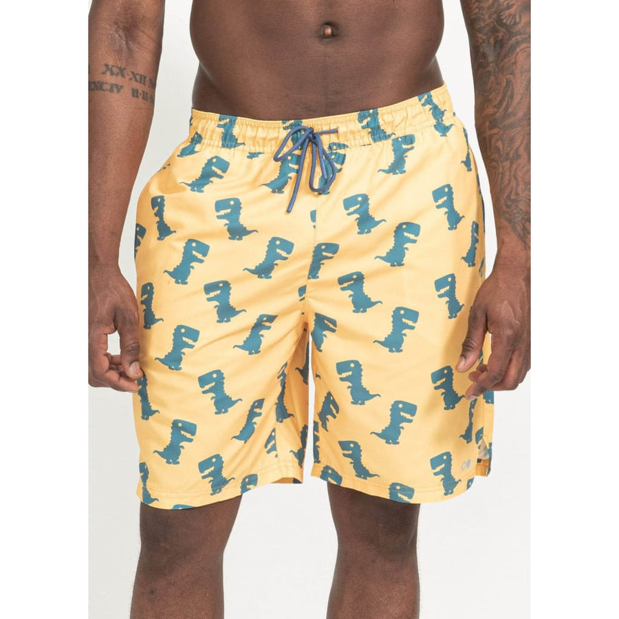 boochen eco man's boardshorts, sustainable boardshorts, beachshorts, nachhaltige badehose dino print