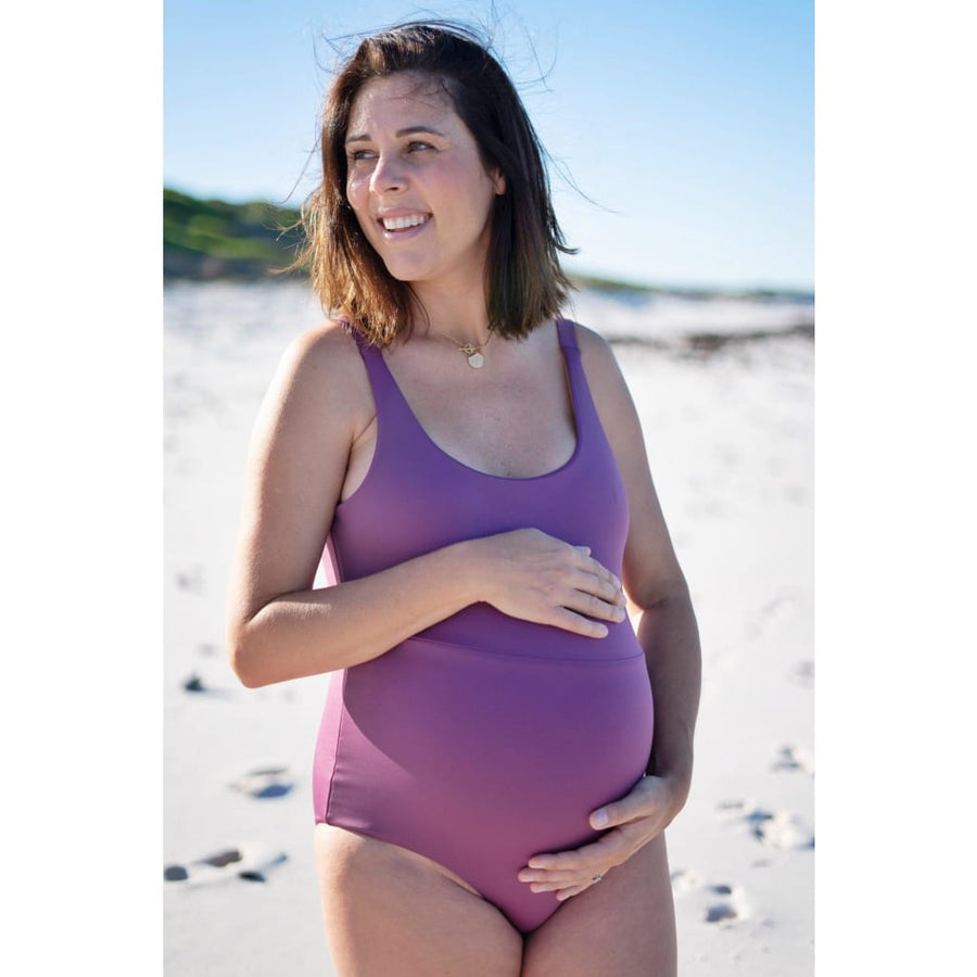 Langeoog Swimsuit Reversible in Lavender / Honey Mustard - 