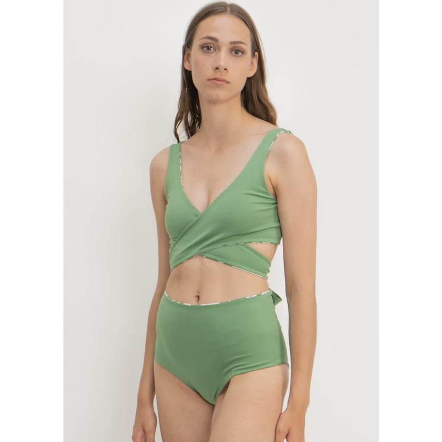 Noja Bottom in Green Moonflower / Mint - bikini bottom