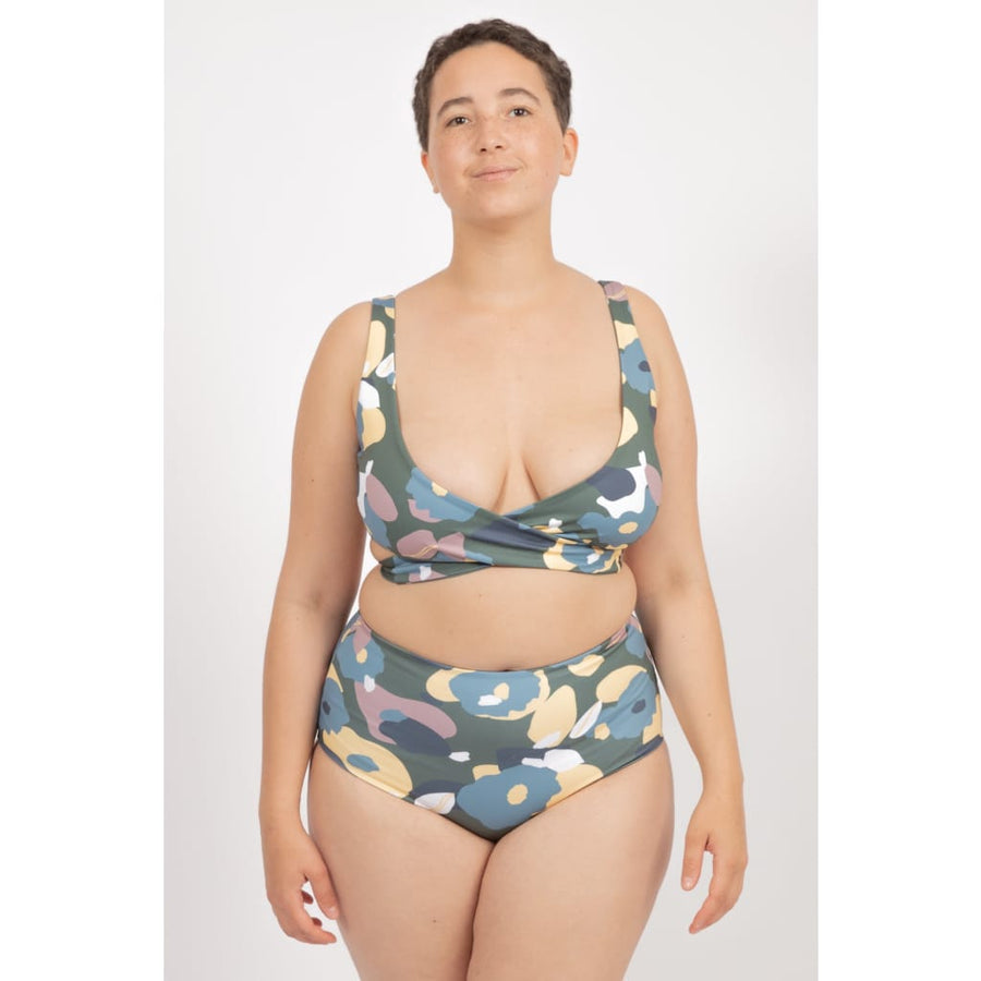 Noja Bottom in Green Wildflower / Daisy - bikini bottom