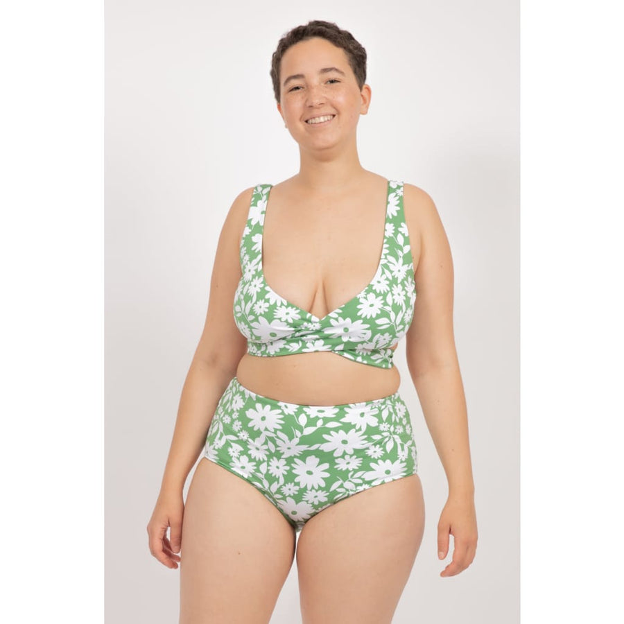 Noja Top in Green Moonflower / Mint - Bikini top