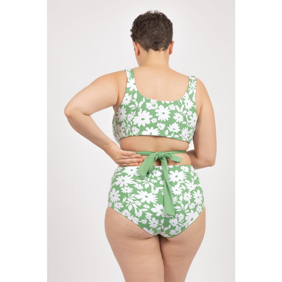 Noja Top in Green Moonflower / Mint - Bikini top