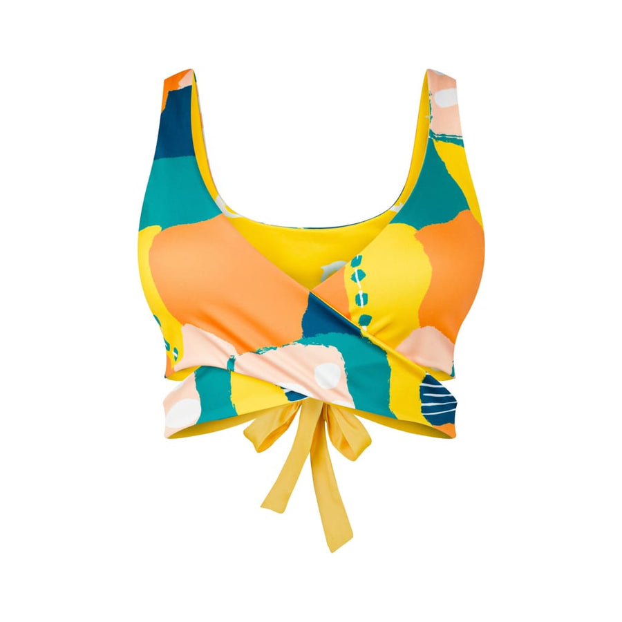 Noja Top in Painting Print / Dolphin - bikini top