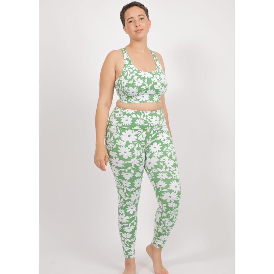 Sports Bra Ubud in Green Moonflower - Sports Bra