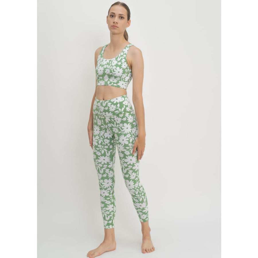 Sports Bra Ubud in Green Moonflower - Sports Bra