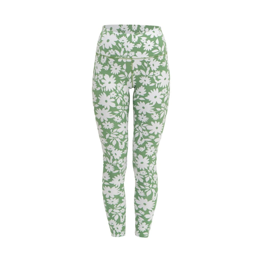 Surf & Yoga Leggings in Green Moonflower - Leggings