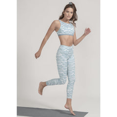 High-Rise Leggings in Ocean Waves Print - boochen eco-conscious surfwear