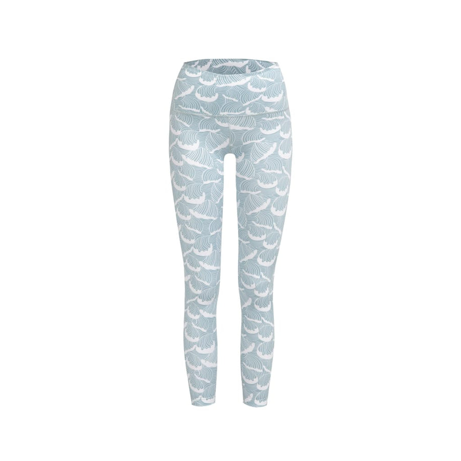 High-Rise Leggings in Ocean Waves Print - boochen eco-conscious surfwear